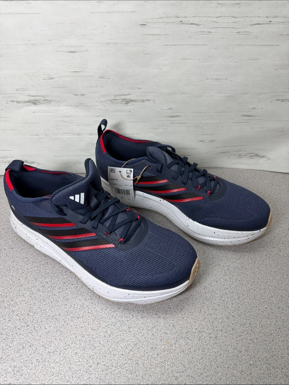 adidas Men's Navy Athletic Shoes with Red Accents